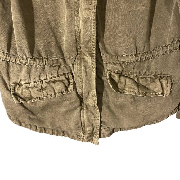 Loft Army Green Utility Mock Neck Full Zip Jacket Women Sz XSP - Picture 6 of 8